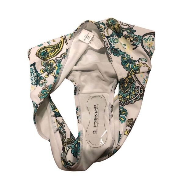 Cupshe high waist white and green paisley print bikini bottoms NWT size M - Picture 3 of 9